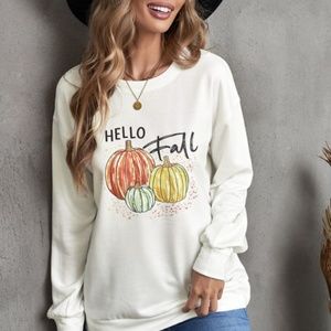 NWOT Halloween Letter Pumpkin Print Sweatshirt